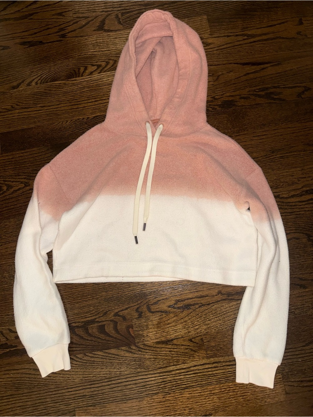 Women's Pink Ombre Cropped Hoodie